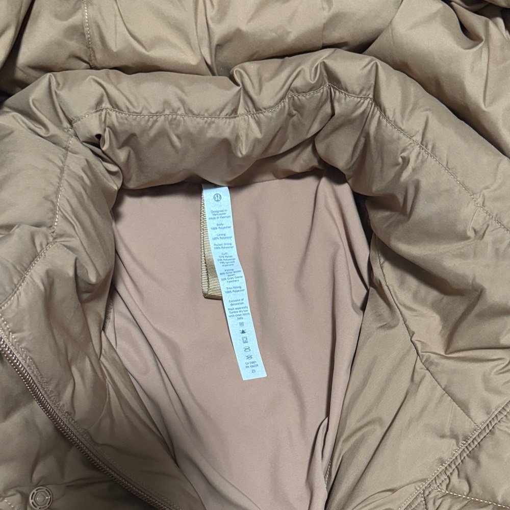 Lululemon Athletica Beige Puffer Jacket
